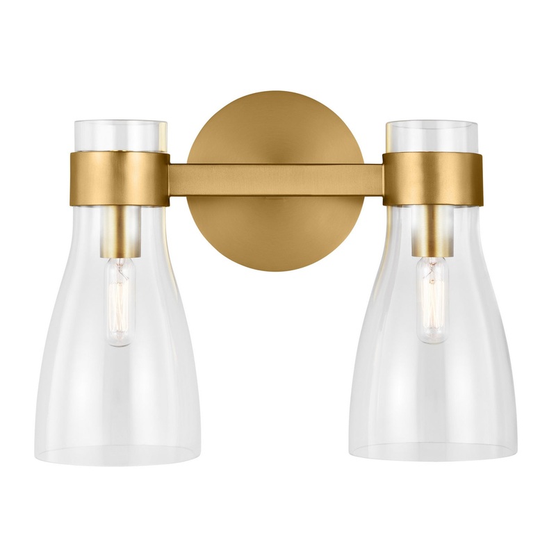 Visual Comfort Studio AEV1002BBS Moritz Two Light Bath Fixture, Burnished Brass (Discontinued)