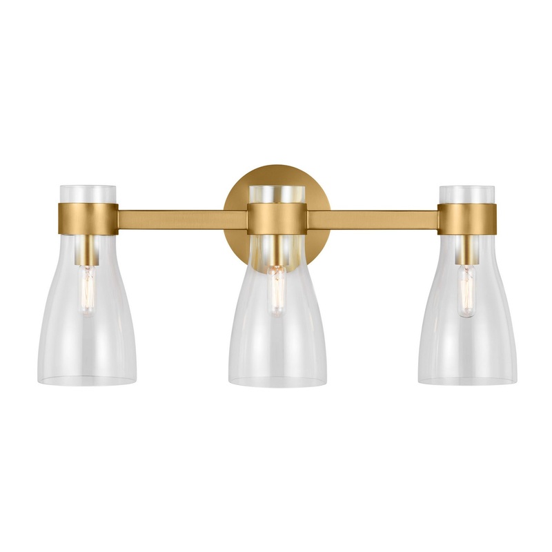 Visual Comfort Studio AEV1003BBS Moritz Three Light Bath Fixture, Burnished Brass (Discontinued)