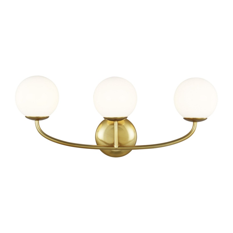 Visual Comfort Studio AEV1013BBS Galassia Three Light Vanity, Burnished Brass (Discontinued)