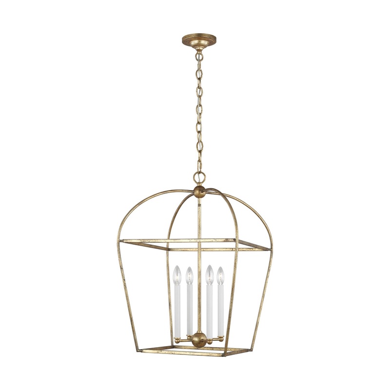 Visual Comfort Studio CC1094ADB Stonington Four Light Lantern, Antique Gild