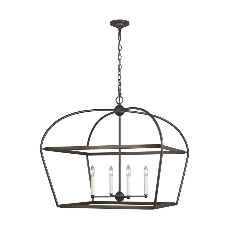 Visual Comfort Studio CC1114SMS Stonington Four Light Lantern, Smith Steel (Discontinued)