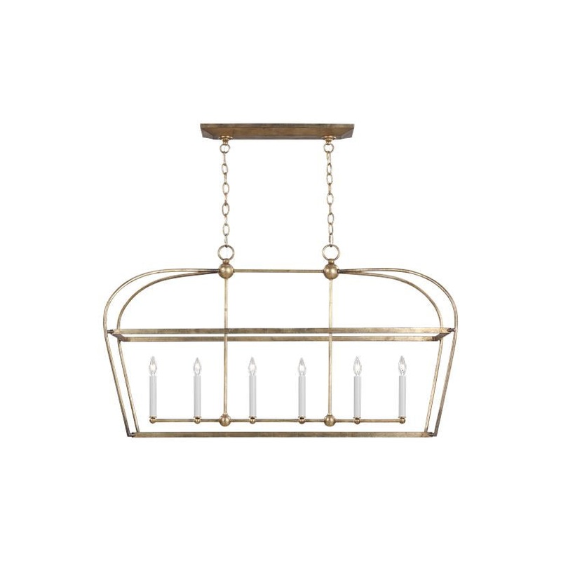 Visual Comfort Studio CC1216ADB Stonington Six Light Chandelier, Antique Gild