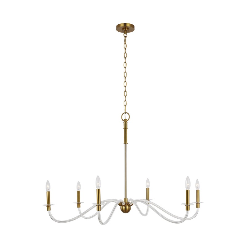 Visual Comfort Studio CC1326BBS Hanover Six Light Chandelier, Burnished Brass