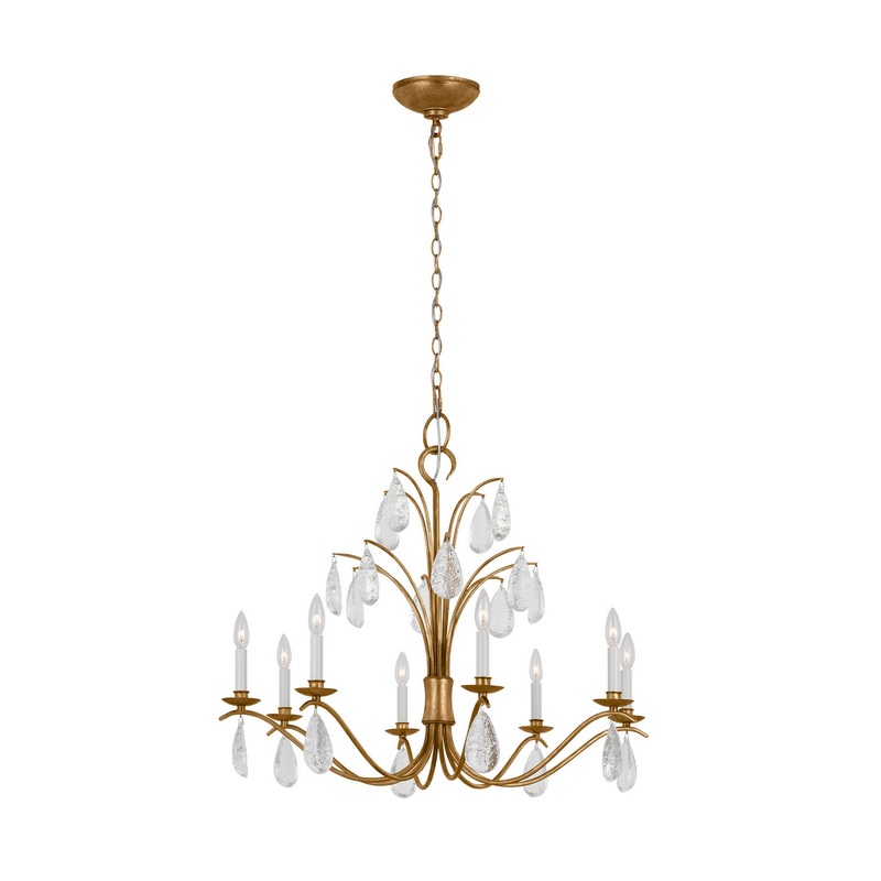 Visual Comfort Studio CC1608ADB Shannon Eight Light Chandelier, Antique Gild