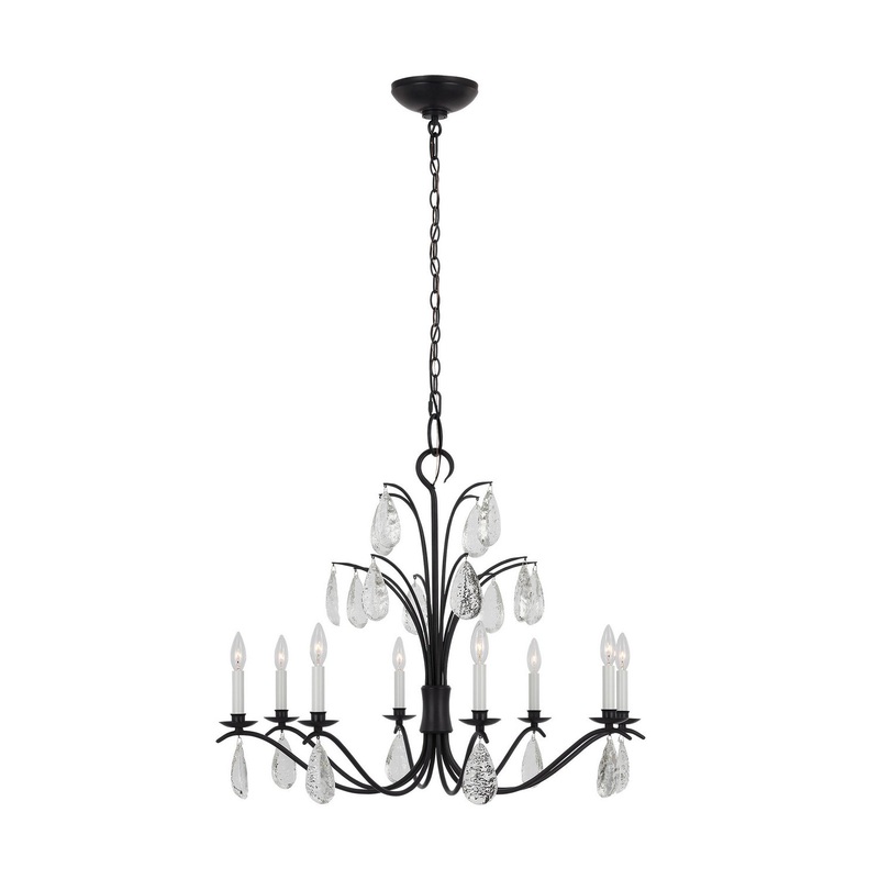 Visual Comfort Studio CC1608AI Shannon Eight Light Chandelier, Aged Iron (Discontinued)