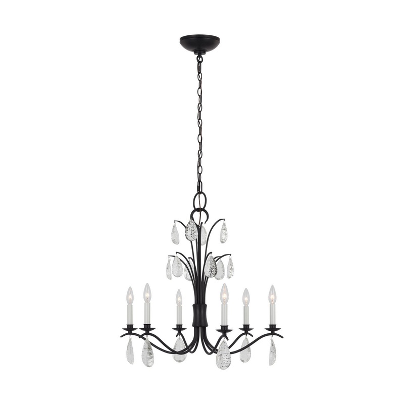 Visual Comfort Studio CC1616AI Shannon Six Light Chandelier, Aged Iron (Discontinued)