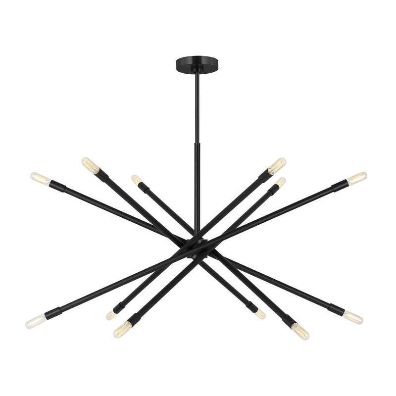 Visual Comfort Studio CC16512MBK Eastyn 12 Light Chandelier, Midnight Black