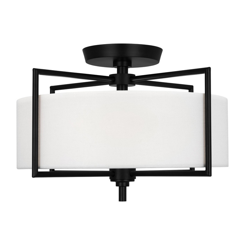 Visual Comfort Studio CF1122AI Perno Two Light Semi-Flush Mount, Aged Iron