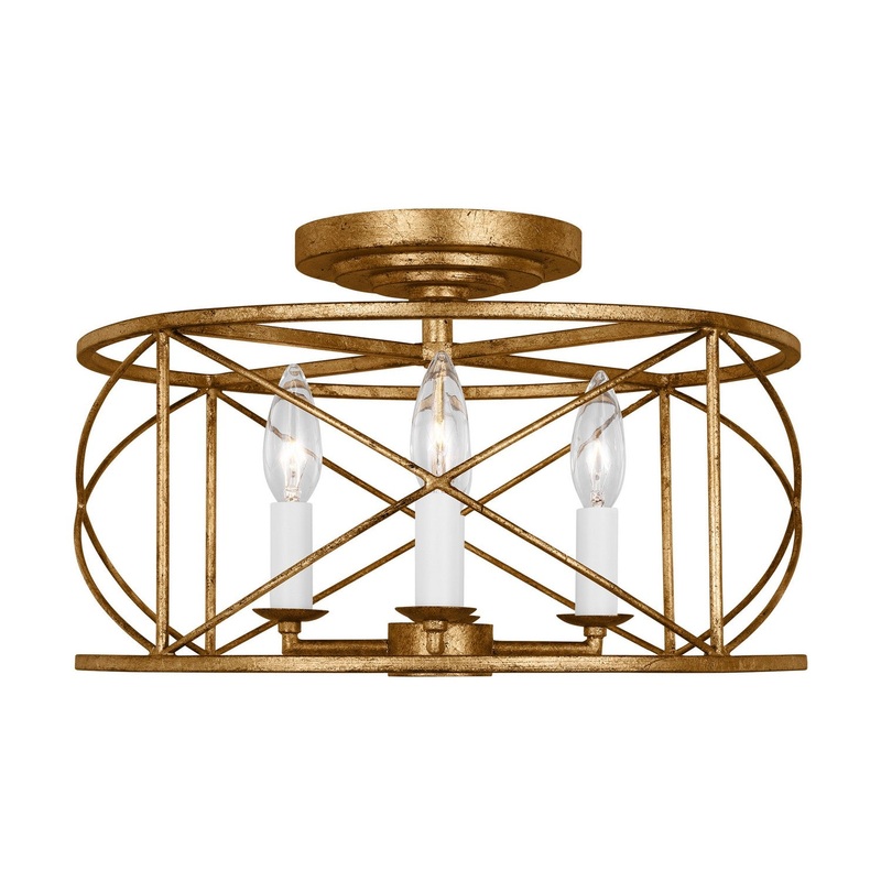 Visual Comfort Studio CF1134ADB Beatrix Four Light Semi-Flush Mount, Antique Gild