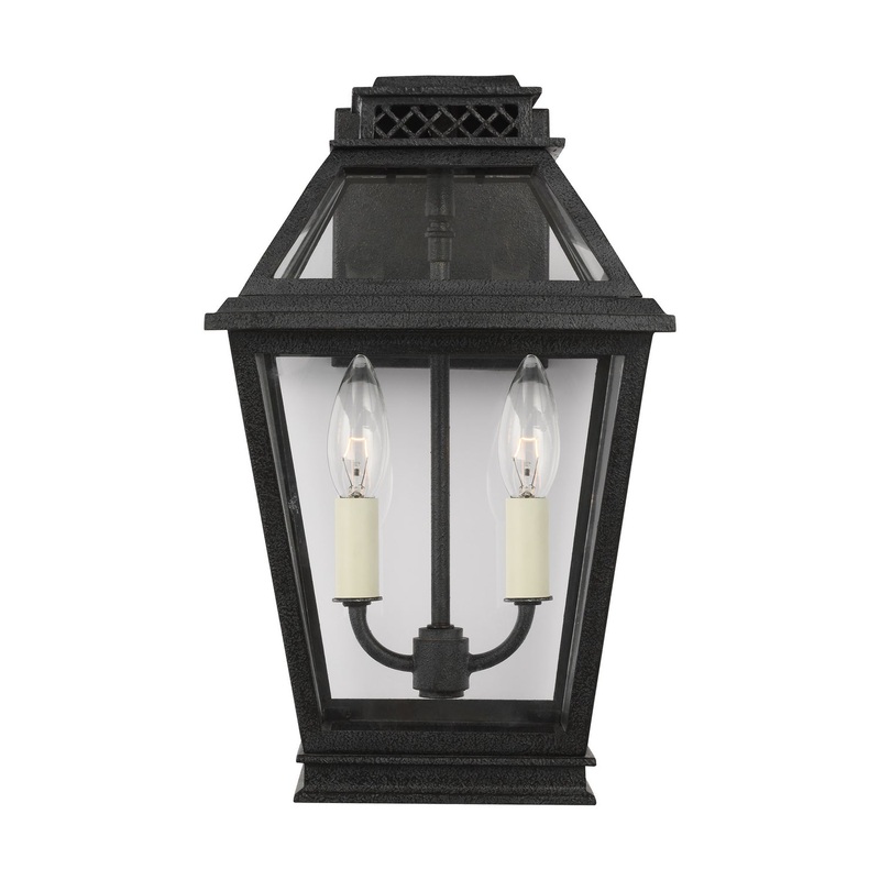 Visual Comfort Studio CO1012DWZ Falmouth Two Light Outdoor Wall Lantern, Dark Weathered Zinc