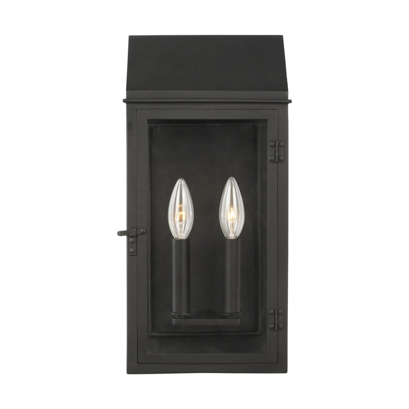 Visual Comfort Studio CO1262TXB Hingham Two Light Outdoor Wall Lantern, Textured Black