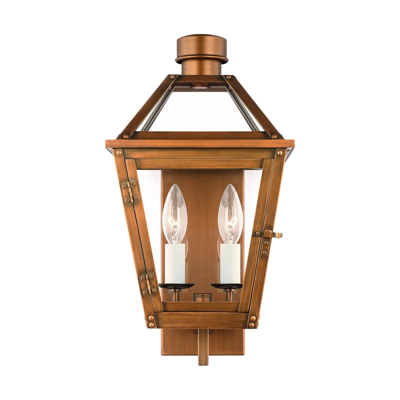 Visual Comfort Studio CO1392NCP Hyannis Two Light Wall Lantern, Natural Copper