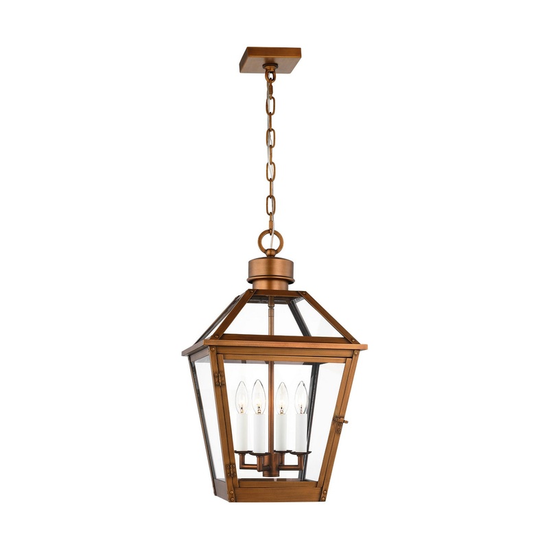 Visual Comfort Studio CO1424NCP Hyannis Four Light Pendant, Natural Copper