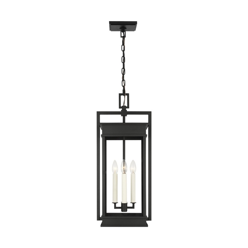 Visual Comfort Studio CO1534TXB Cupertino Four Light Outdoor Pendant, Textured Black
