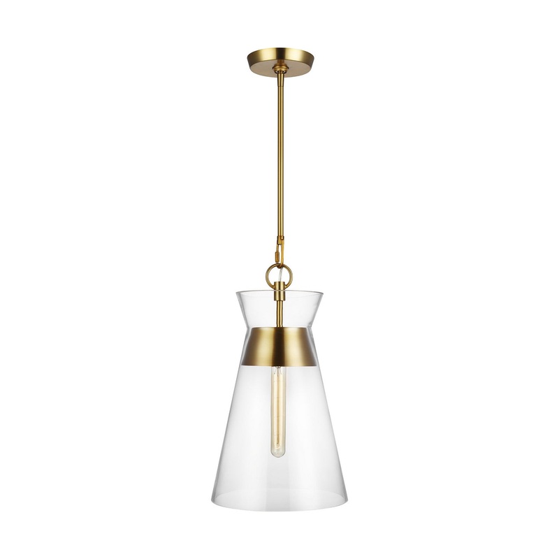 Visual Comfort Studio CP1021BBS Atlantic One Light Pendant, Burnished Brass