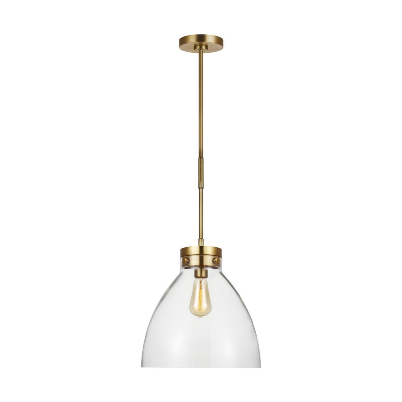 Visual Comfort Studio CP1121BBS Garrett One Light Pendant, Burnished Brass
