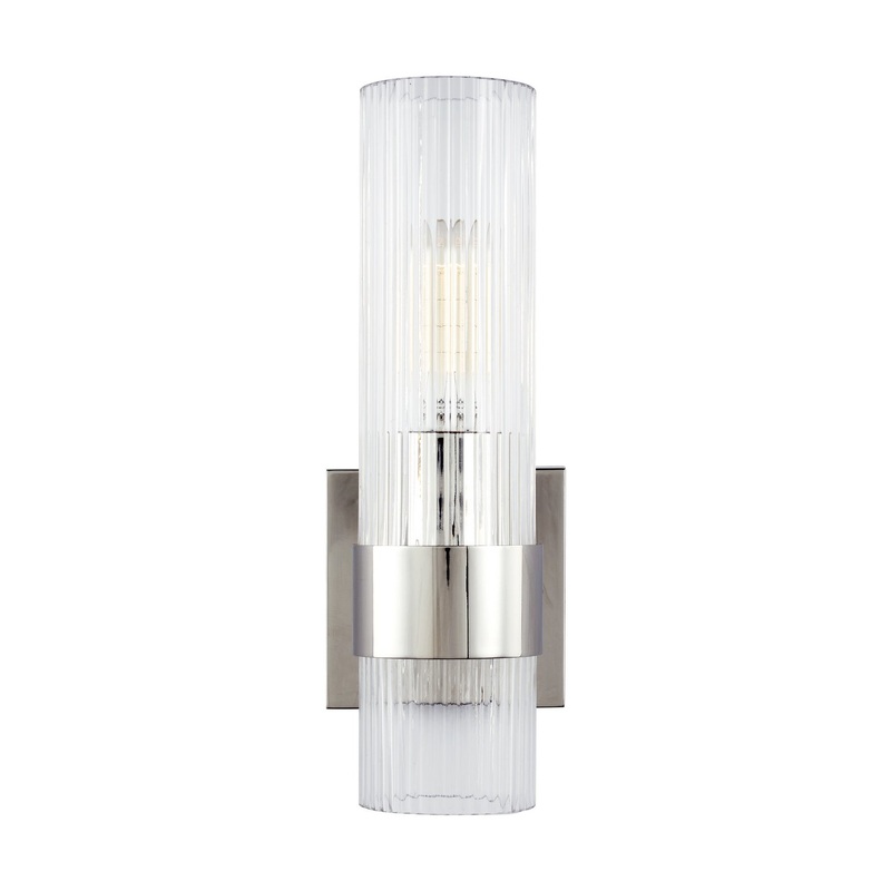 Visual Comfort Studio CV1021PN Geneva One Light Wall Sconce, Polished Nickel