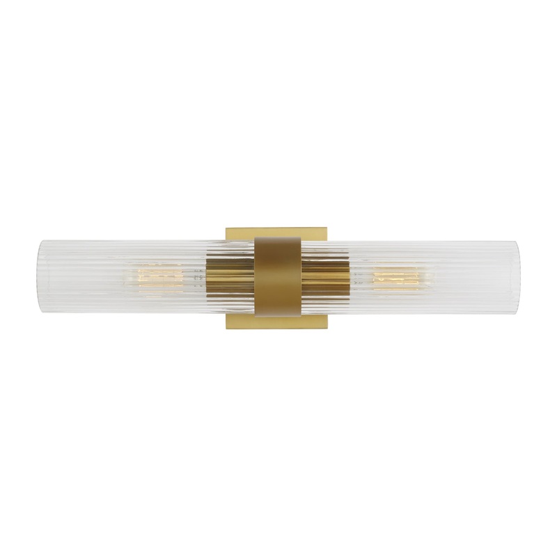 Visual Comfort Studio CV1022BBS Geneva Two Light Wall Sconce, Burnished Brass