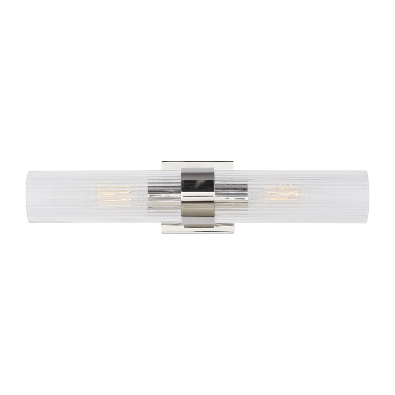Visual Comfort Studio CV1022PN Geneva Two Light Wall Sconce, Polished Nickel