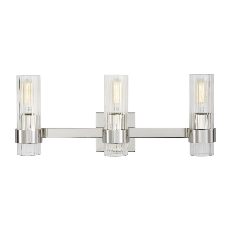 Visual Comfort Studio CV1023PN Geneva Three Light Vanity, Polished Nickel