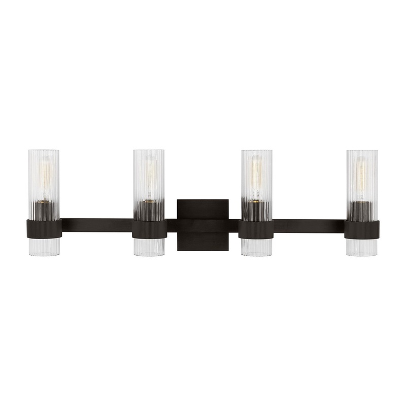 Visual Comfort Studio CV1024AI Geneva Four Light Bath Vanity, Aged Iron