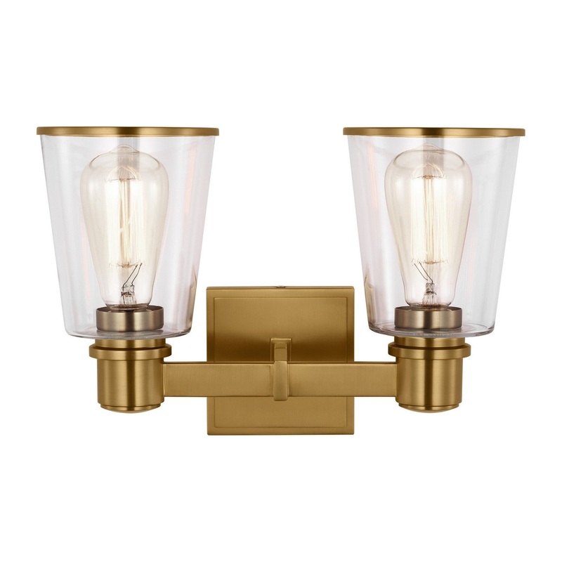 Visual Comfort Studio CV1032BBS Alessa Two Light Bath Vanity, Burnished Brass