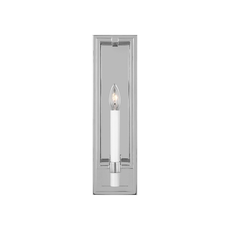 Visual Comfort Studio CW1241PN Marston One Light Wall Sconce, Polished Nickel
