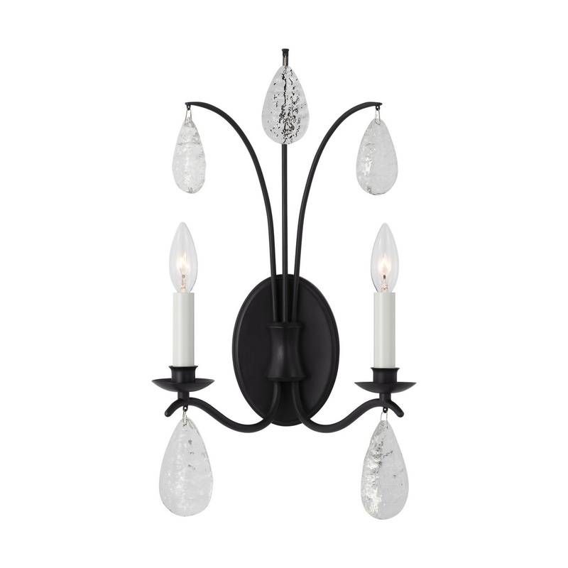 Visual Comfort Studio CW1292AI Shannon Two Light Wall Sconce, Aged Iron (Discontinued)