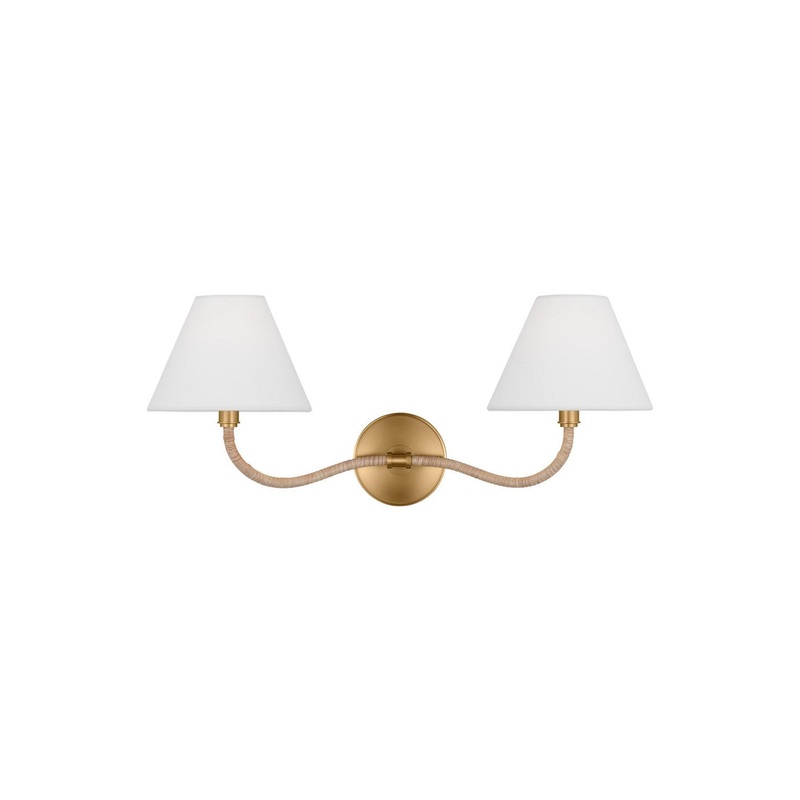 Visual Comfort Studio CW1302BBS Laguna Two Light Wall Sconce, Burnished Brass