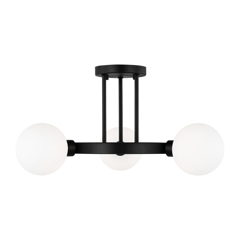 Visual Comfort Studio 7761603-112 Clybourn Three Light Semi-Flush Mount, Midnight Black