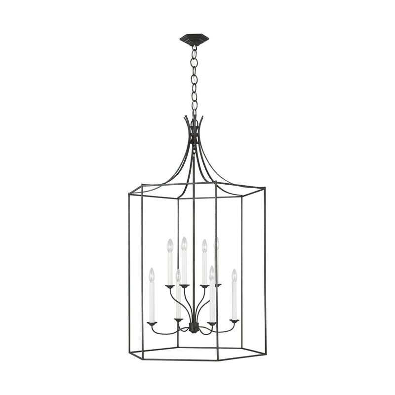 Visual Comfort Studio AC1038SMS Bantry House Eight Light Chandelier, Smith Steel (Discontinued)