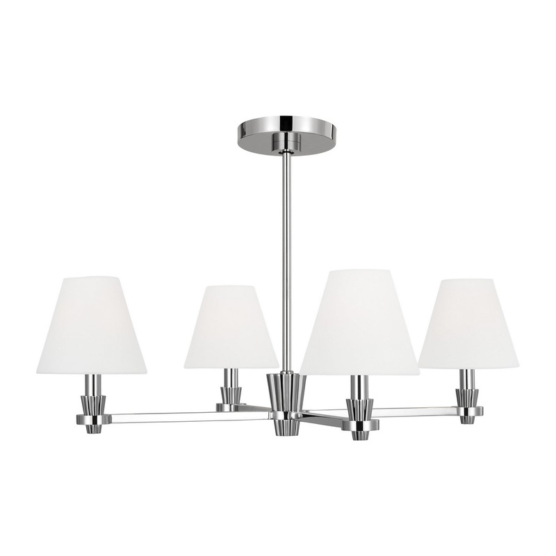 Visual Comfort Studio AC1114PN Paisley Four Light Chandelier, Polished Nickel (Discontinued)