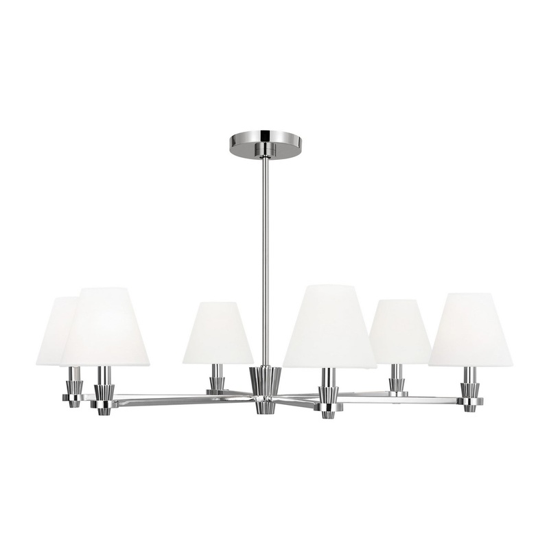 Visual Comfort Studio AC1126PN Paisley Six Light Chandelier, Polished Nickel (Discontinued)