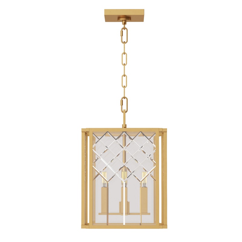 Visual Comfort Studio AC1134BBS Erro Four Light Pendant, Burnished Brass