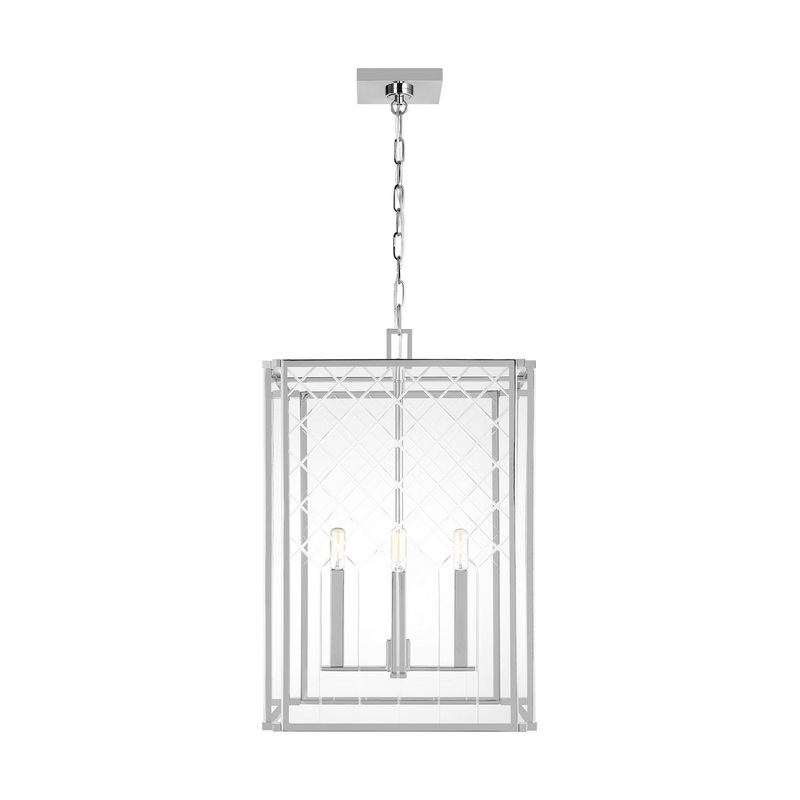 Visual Comfort Studio AC1144PN Erro Four Light Pendant, Polished Nickel