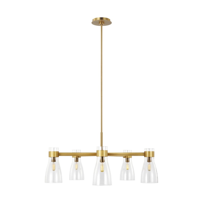 Visual Comfort Studio AEC1005BBS Moritz Five Light Chandelier, Burnished Brass (Discontinued)
