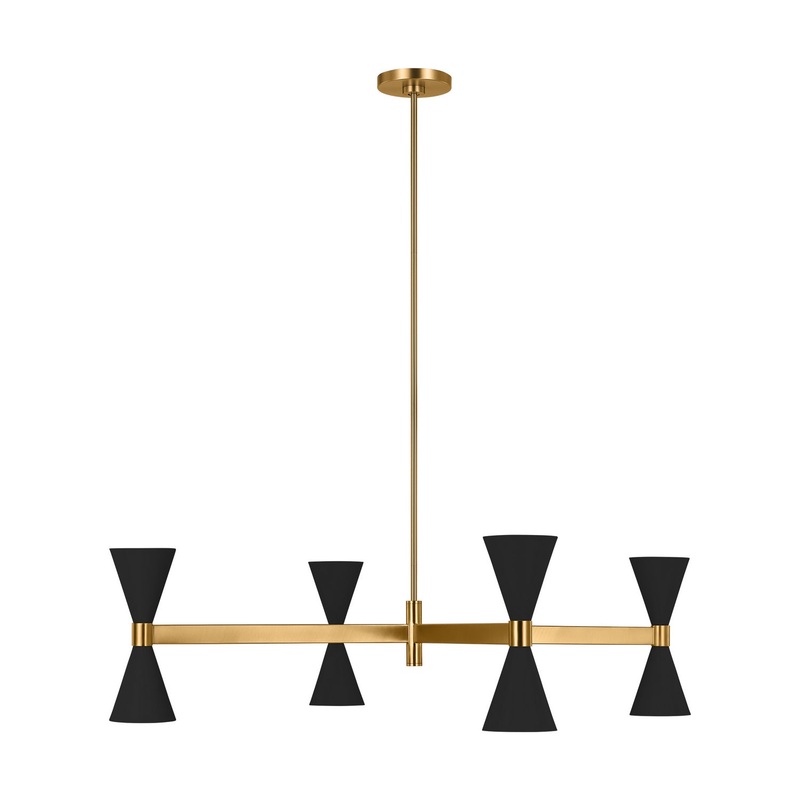 Visual Comfort Studio AEC1088MBK Albertine Eight Light Chandelier, Midnight Black (Discontinued)