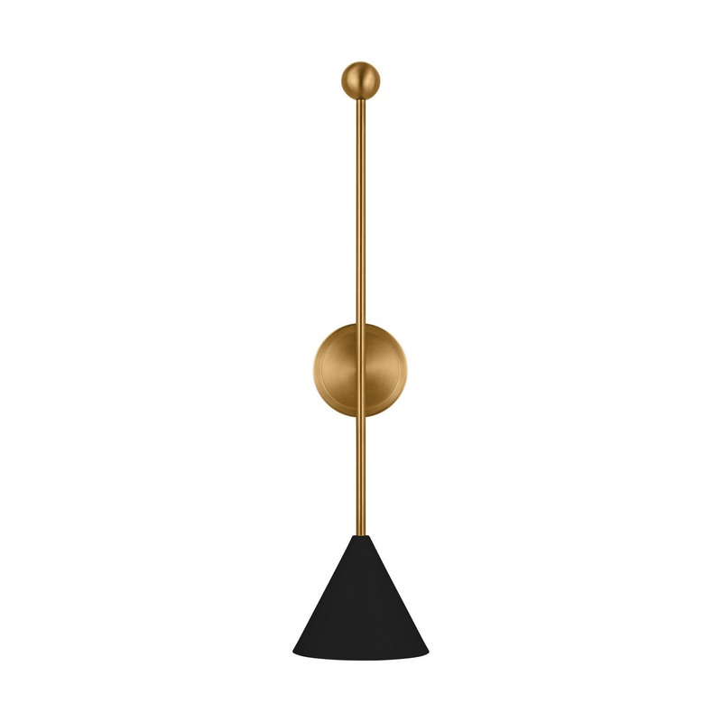Visual Comfort Studio AEW1041MBKBBS Cosmo One Light Bath Fixture, Midnight Black and Burnished Brass (Discontinued)