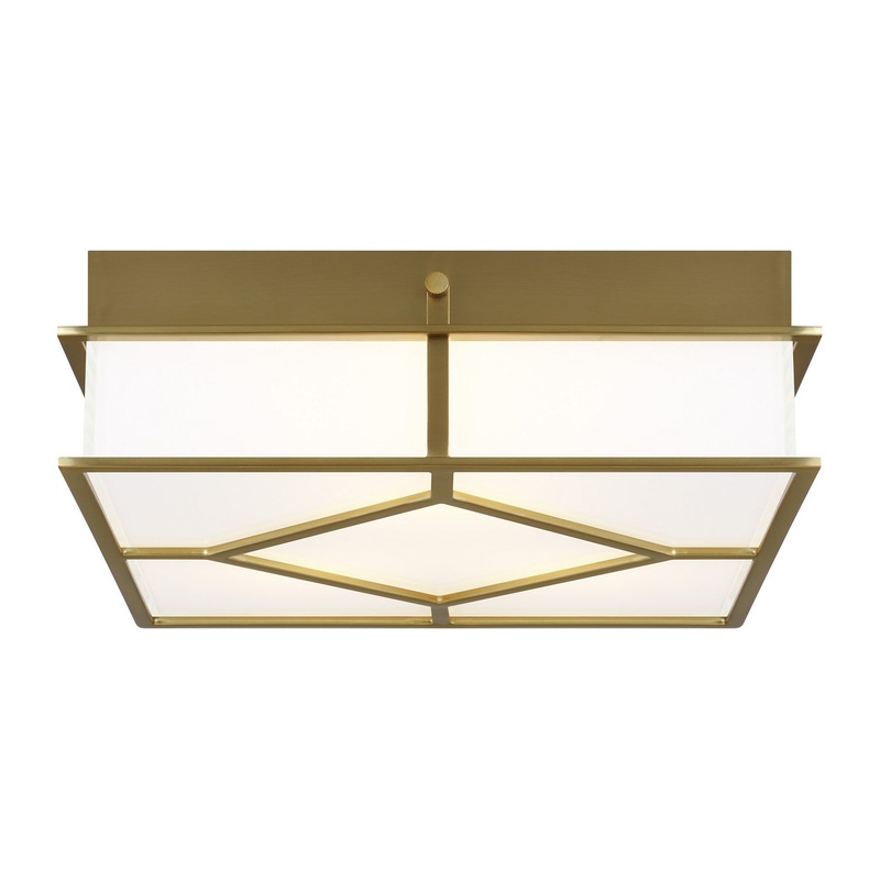 Visual Comfort Studio AF1063BBS Transom Three Light Flush Mount, Burnished Brass