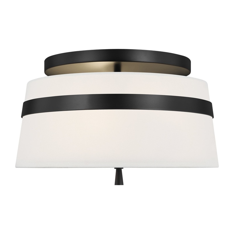 Visual Comfort Studio AF1143AI Cordtlandt Three Light Semi-Flush Mount, Aged Iron