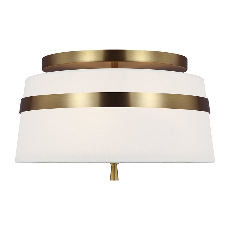 Visual Comfort Studio AF1143BBS Cordtlandt Three Light Semi-Flush Mount, Burnished Brass