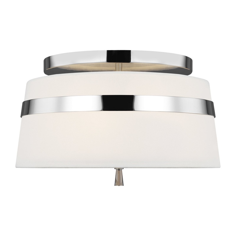 Visual Comfort Studio AF1143PN Cordtlandt Three Light Semi-Flush Mount, Polished Nickel