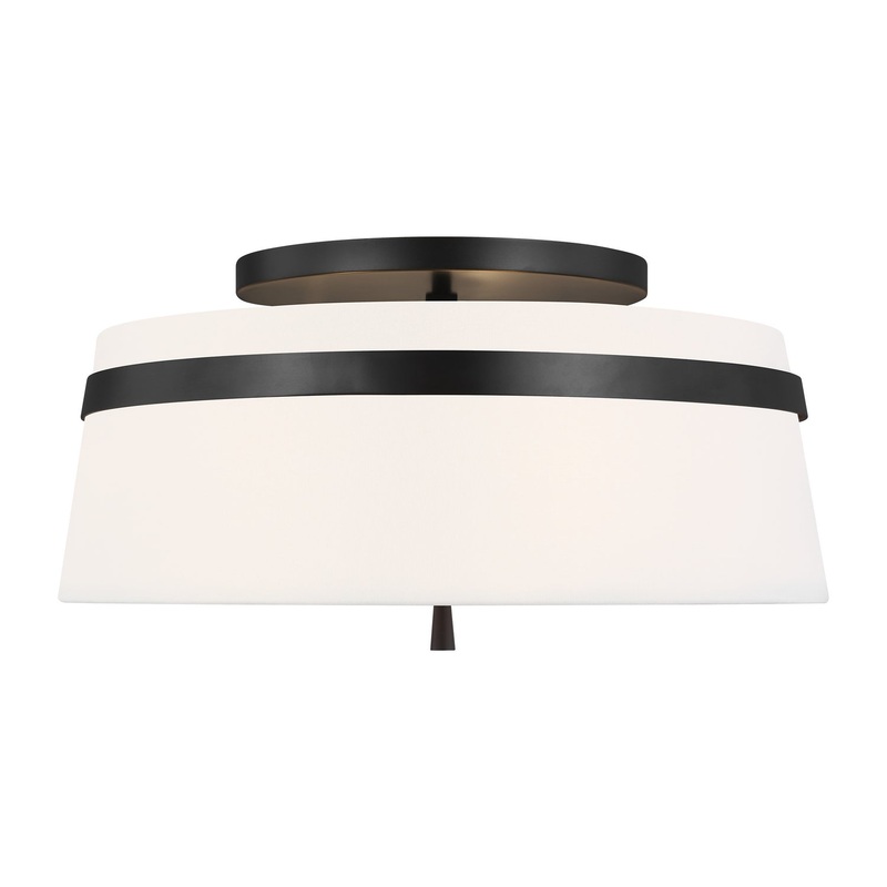 Visual Comfort Studio AF1153AI Cordtlandt Three Light Semi-Flush Mount, Aged Iron
