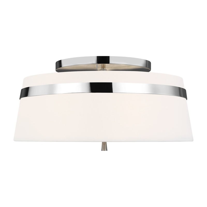 Visual Comfort Studio AF1153PN Cordtlandt Three Light Semi-Flush Mount, Polished Nickel