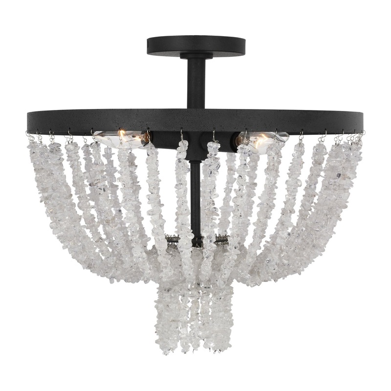 Visual Comfort Studio AF1164DWZ Leon Four Light Flush Mount, Dark Weathered Zinc (Discontinued)