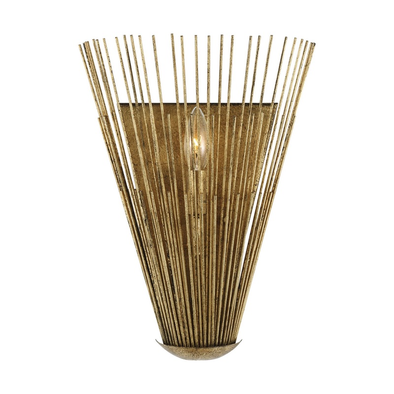 Visual Comfort Studio AW1101ADB Helios One Light Wall Sconce, Antique Gild (Discontinued)
