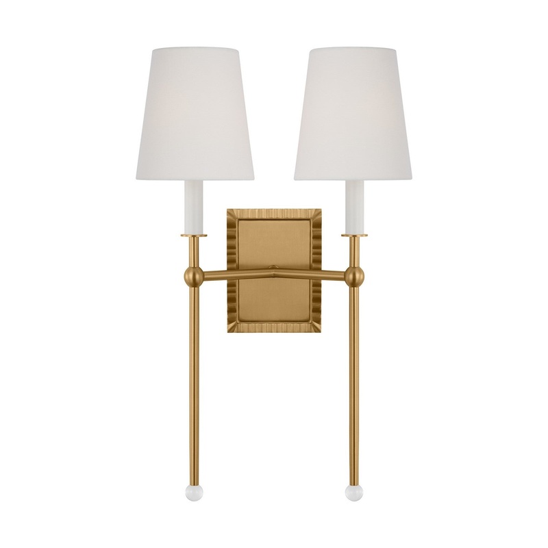 Visual Comfort Studio AW1202BBS Baxley Two Light Wall Sconce, Burnished Brass