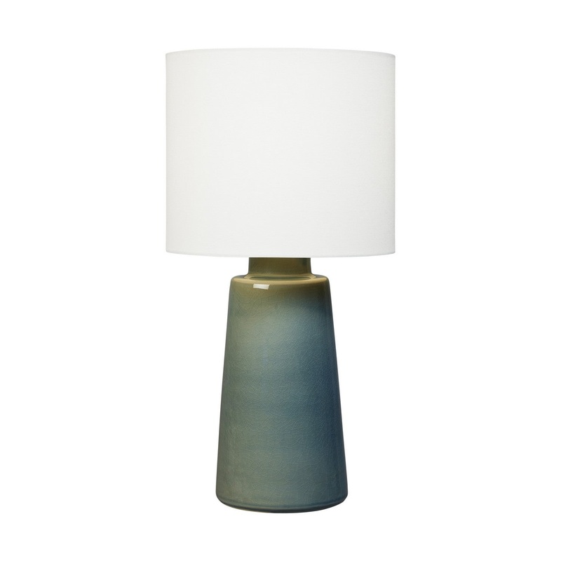 Visual Comfort Studio BT1071BAC1 Vessel One Light Table Lamp, Blue Anglia Crackle