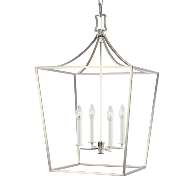 Visual Comfort Studio CC1014PN Southold Four Light Lantern, Polished Nickel
