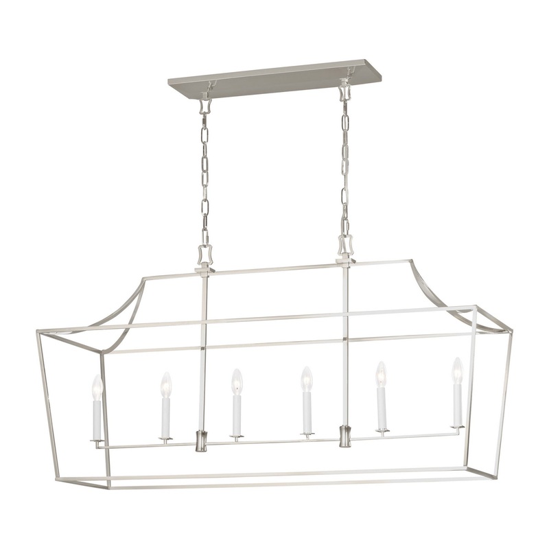 Visual Comfort Studio CC1036PN Southold Six Light Linear Lantern, Polished Nickel
